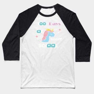 100 Days of Bright School Unicorn Shirt for Teacher or Child Baseball T-Shirt